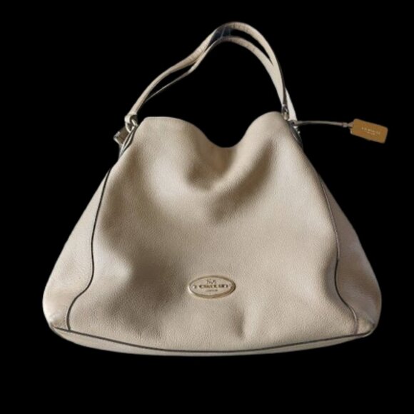 Medium Size Tan COACH  Leather Handbag - Picture 2 of 10